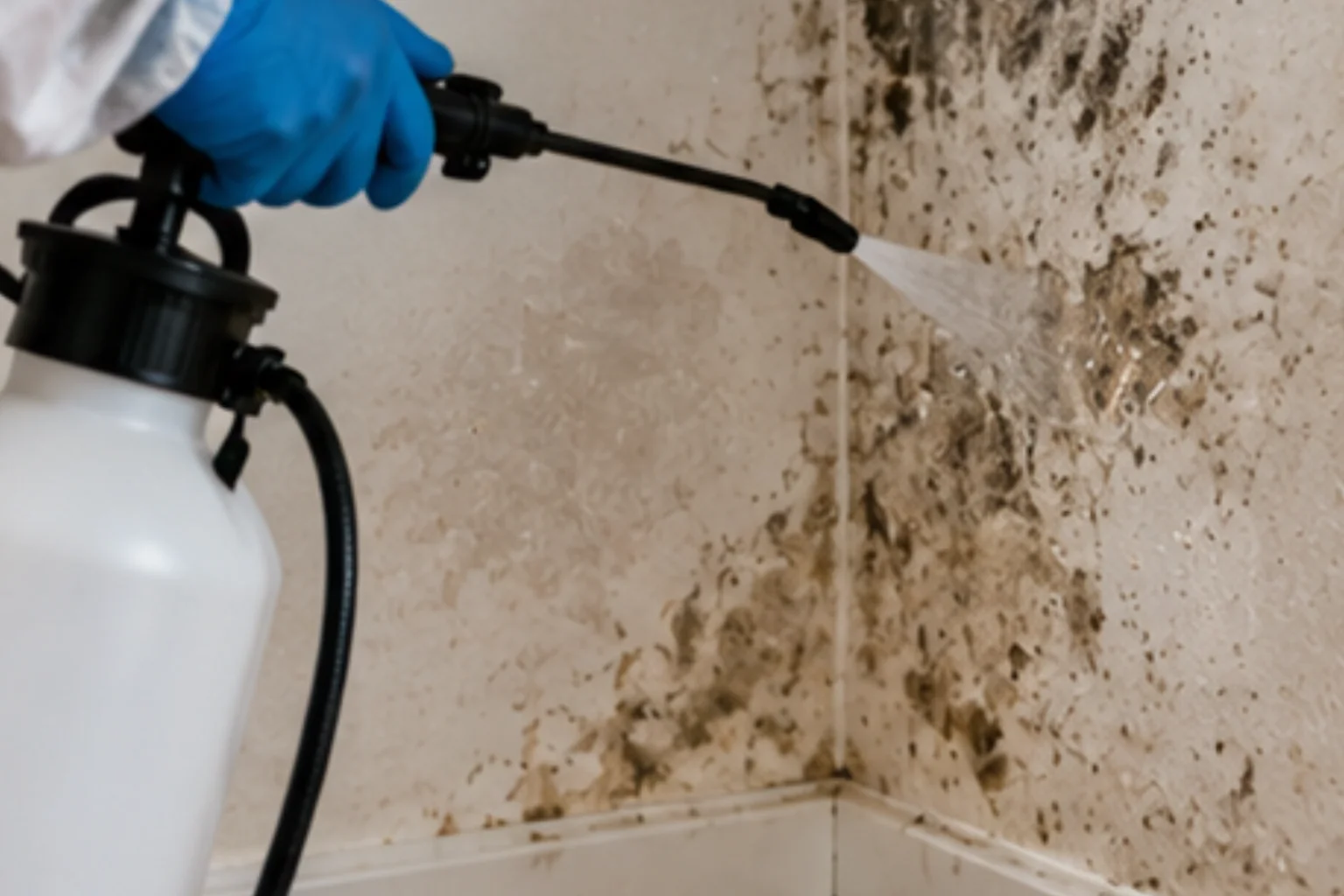 Treatment of a mould affected interior wall