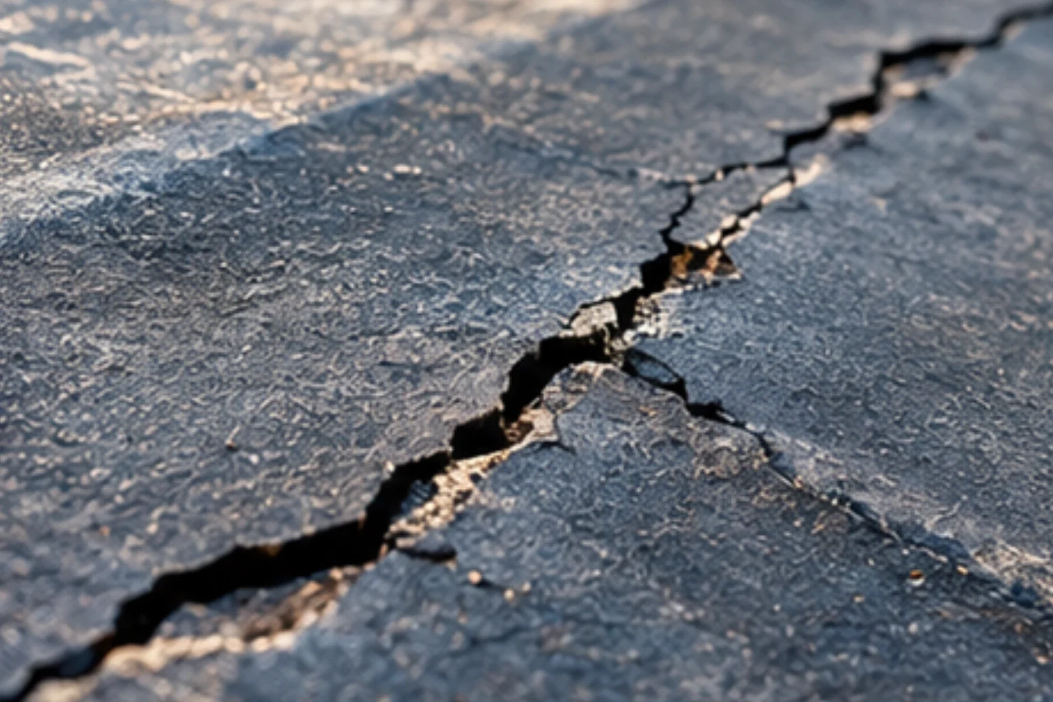 Cracked waterproofing membrane