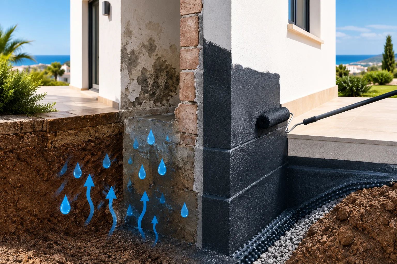 Damp and roofing project in Almería