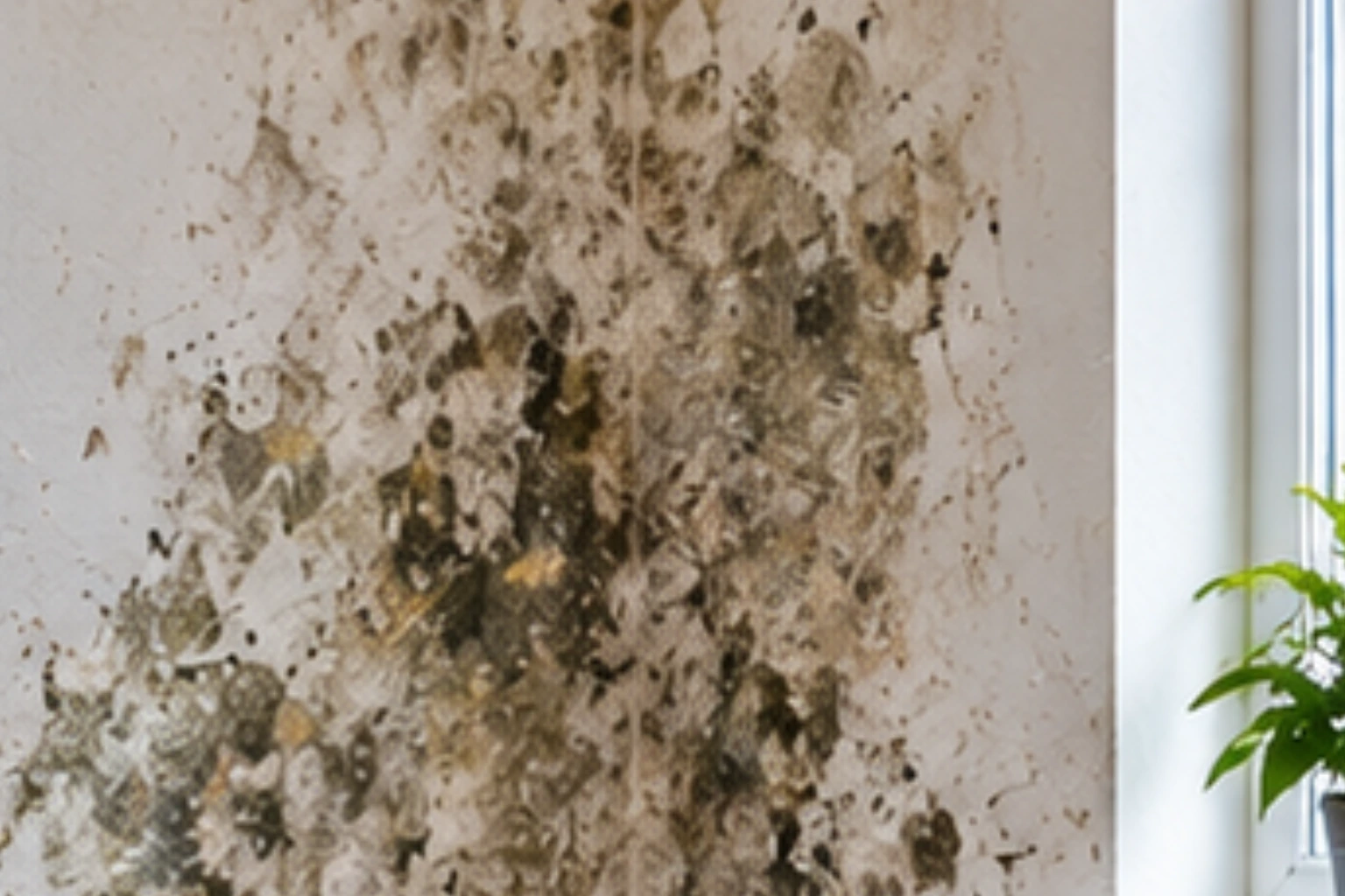 Damp wall with visible moisture damage inside a property