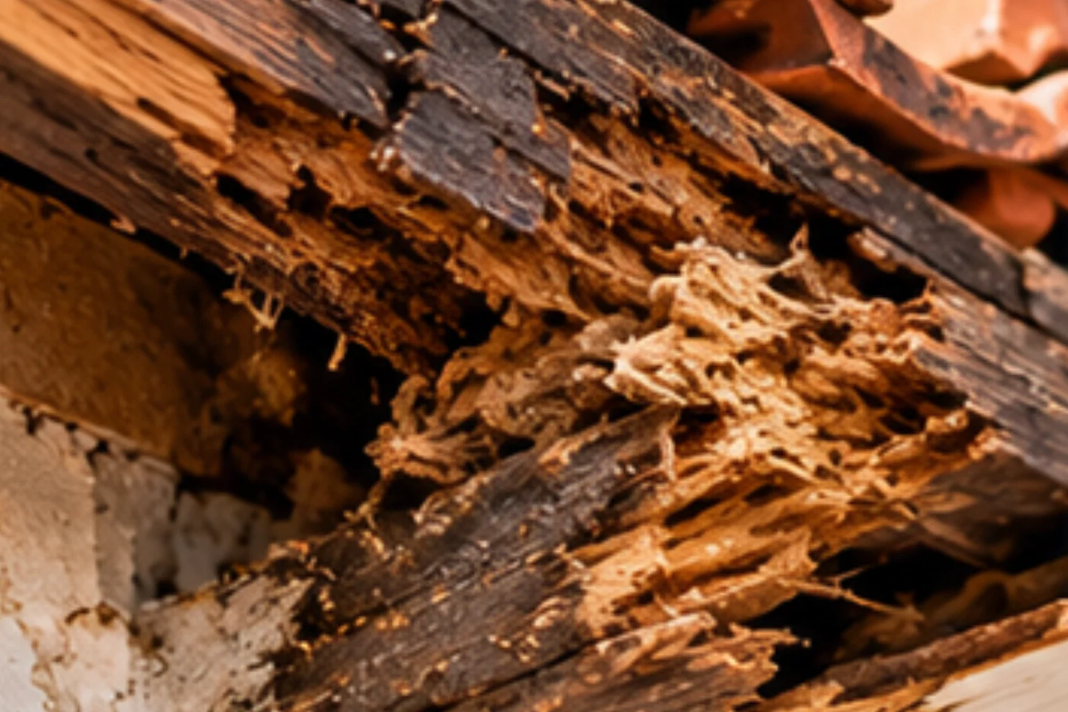 Dry rot affecting timber in a property in Almería