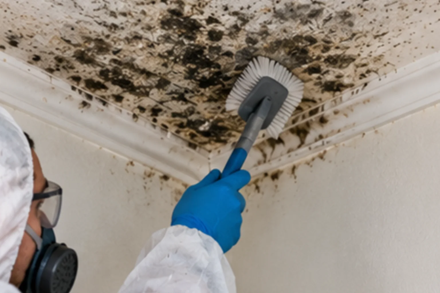 Professional mould treatment inside a property